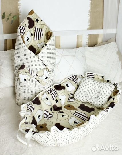 Кматрас-кокон, конверт на выписку,одеяло