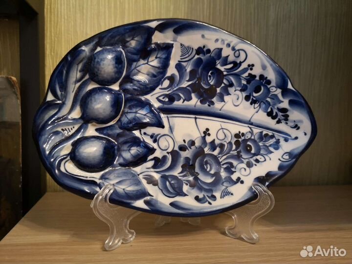 Тарелка гжель, авторская