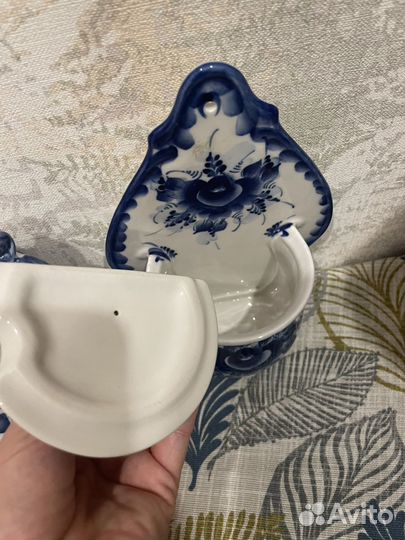 Гжель Шкатулка часы солонка