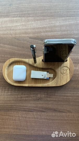 Подставка для телефона из дерева, органайзер