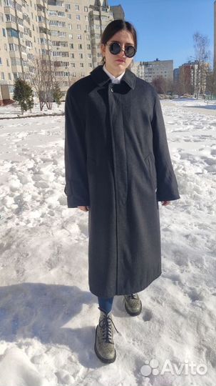 Винтажное длинное мужское пальто Commander