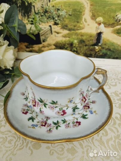 Чашка с блюдцем Редкость Лимож Limoges