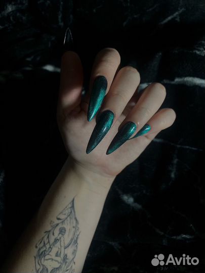 Маникюр гель-лак наращивание ногтей