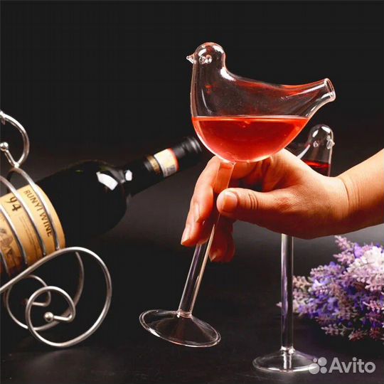 Бокал птичка новый