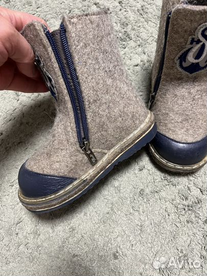 Валенки унтоваленки серые с якорем 25