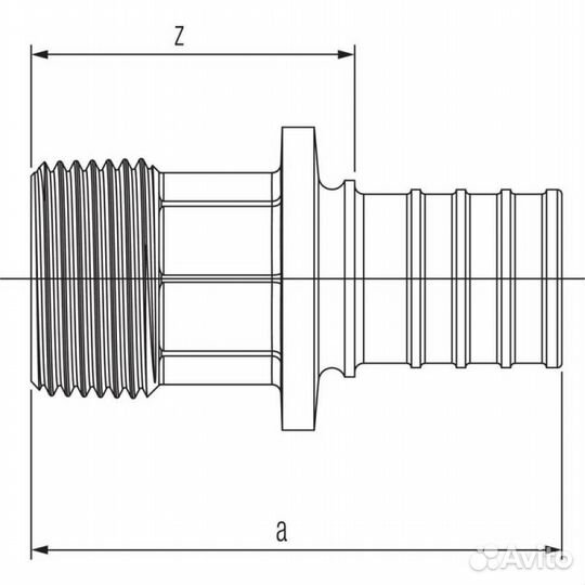 Переходник с наружной резьбой rehau 16-R 1/2 RX+