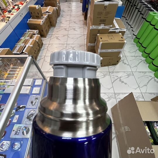 Термос Арктика литр синий (тепло до 26 часов)