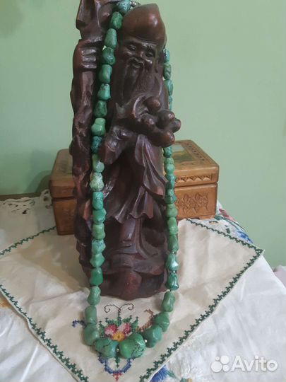 Старинные бусы натур. бирюза