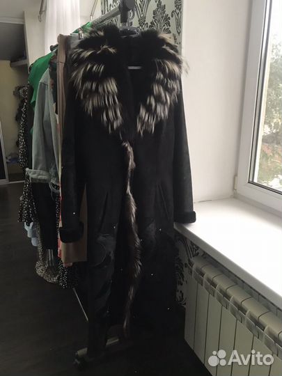 Дубленка натуральная кожа, натуральный мех