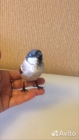 Елочная Игрушка из ваты Воробей