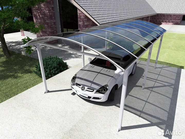 Навес из металлочерепицы