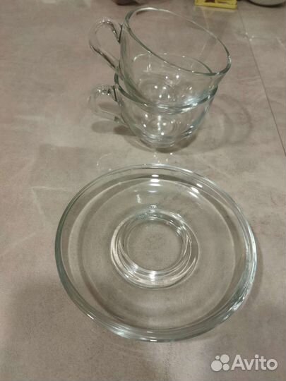 Чайная пара (прозрачное стекло)