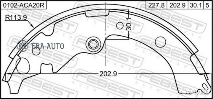 Febest 0102ACA20R Колодки тормозные задние (бараба