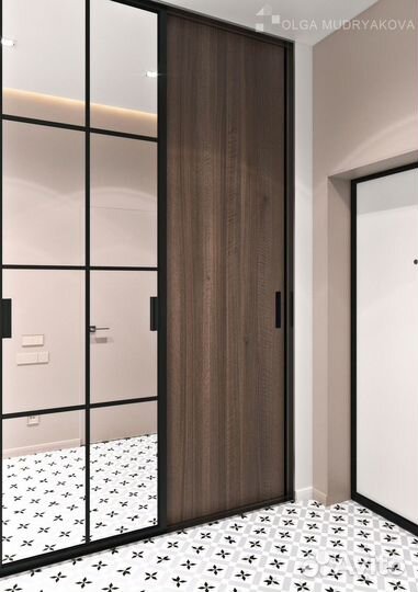 Шкаф купе с реечными перегородками