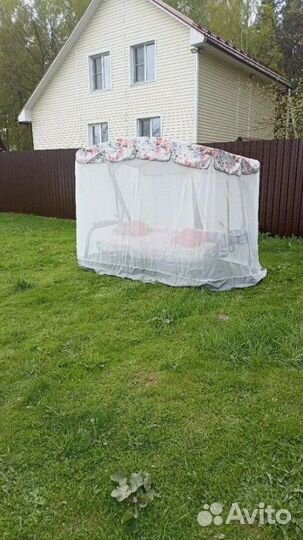 Качели садовые премиум flower турин Розовый