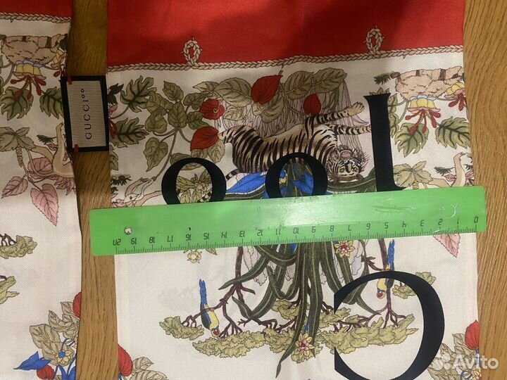 Шелковый шарф с принтом Gucci Оригинал