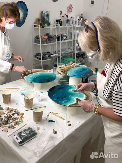 Мастер-класс : эпоксидная смола, гипс, чернила