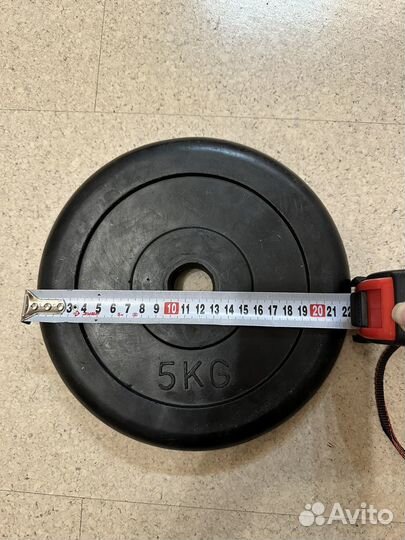 Спортивные блины 2 шт по 5кг обрезиненный бу