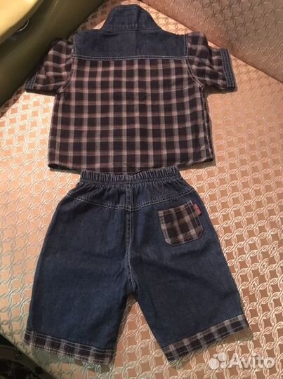 Костюм джинсовый (шорты и рубашка) 92-98 размер