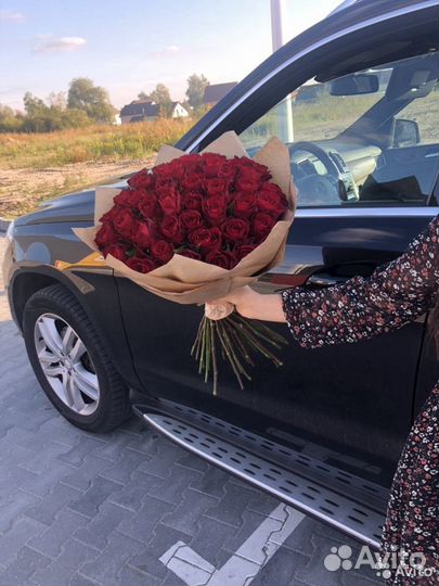 Букет 51 белая роза, доставка букетов, цветов, роз