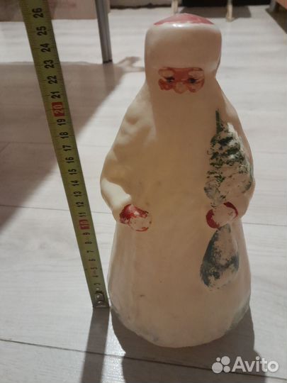 Дед Мороз 25 см с елкой и голубым мешком СССР