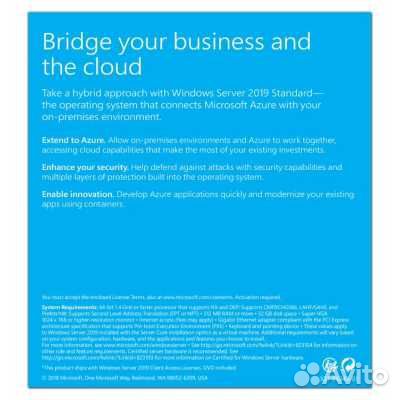 Операционная система Microsoft Windows Server Standard 2019 P73-07680 - новая