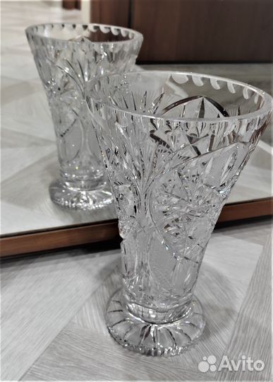 Новая ваза для цветов, красивый чешский хрусталь