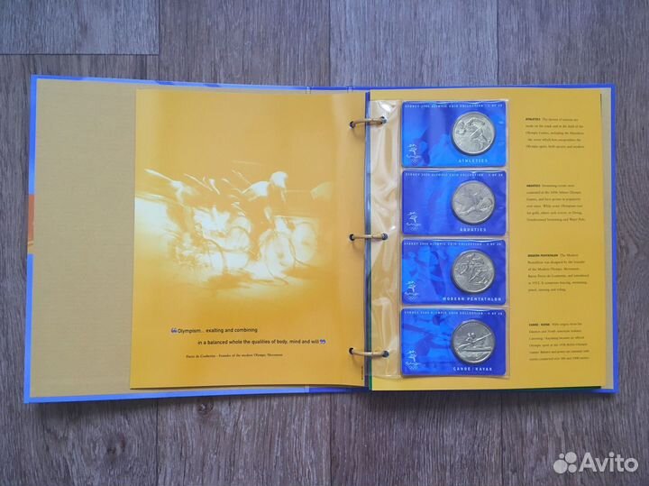 Олимпиада Сидней 2000. Набор 28 монет в альбоме
