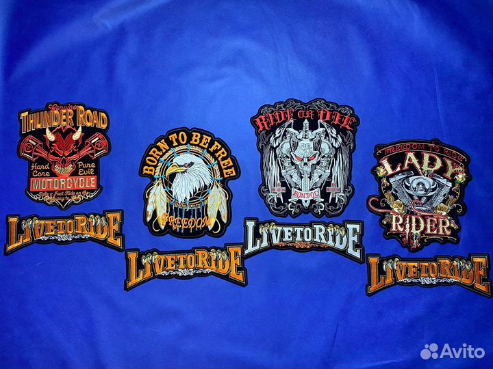 Нашивки байкерские рисунок и надпись