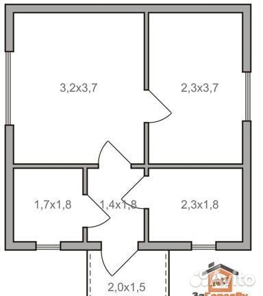 Каркасный дом 36 кв.м в ипотеку 109-84