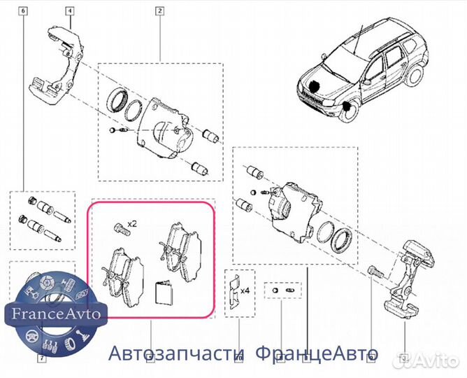 Колодки тормозные передние Renault Clio III, Kango