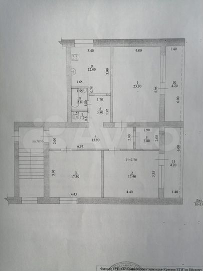 3-к. квартира, 96,1 м², 3/5 эт.