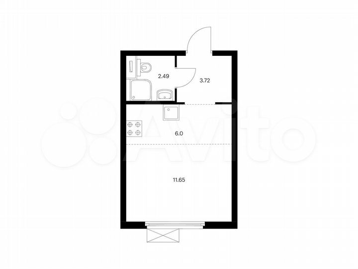 Квартира-студия, 23,9 м², 33/33 эт.