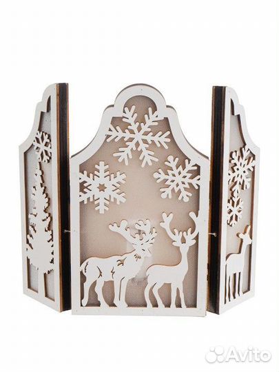 Новогодний декор, светящийся домик