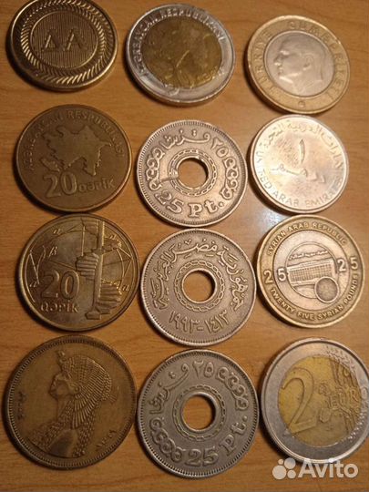 Монеты разные.Турция,Америка, Азербайджана и т.д