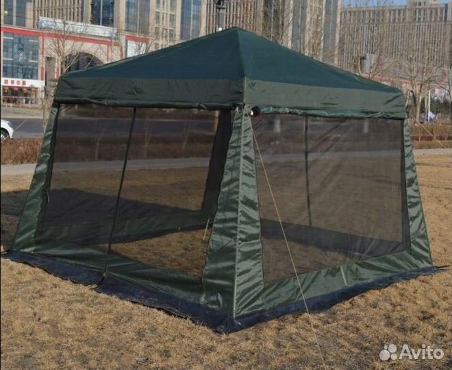 Шатер усиленный с юбкой 3х3 с сетками и шторами