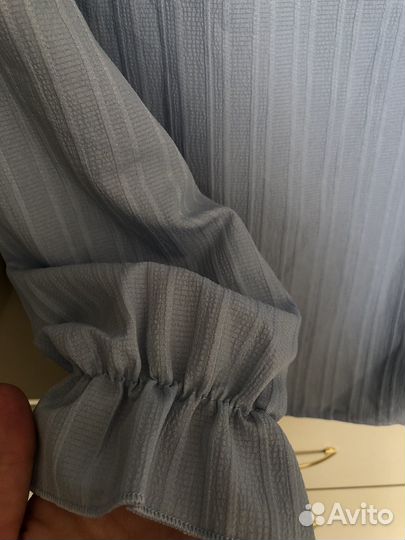 Летняя женская голубая рубашка xl