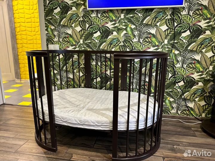 Детская кроватка трансформер круглая