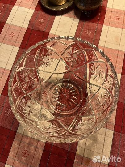 Ваза-конфетница хрустальная