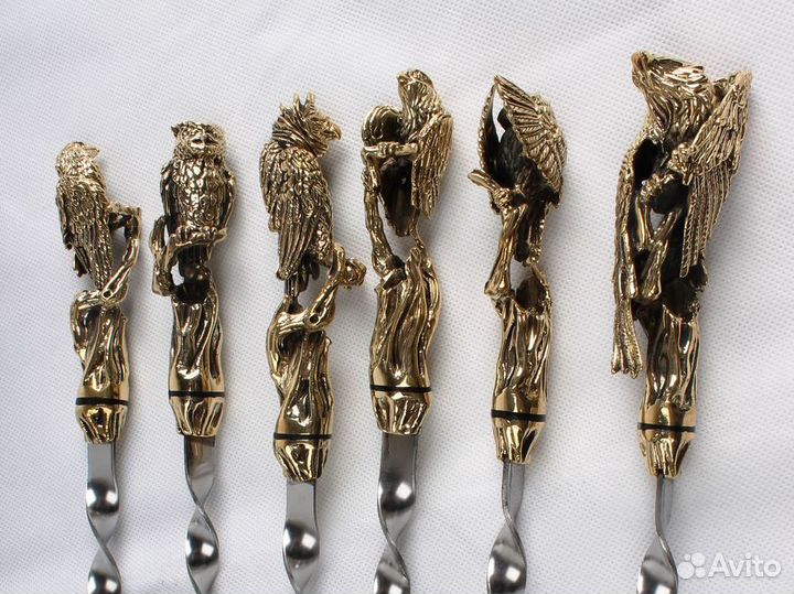 Шампура хищные птицы с цельно литой ручкой