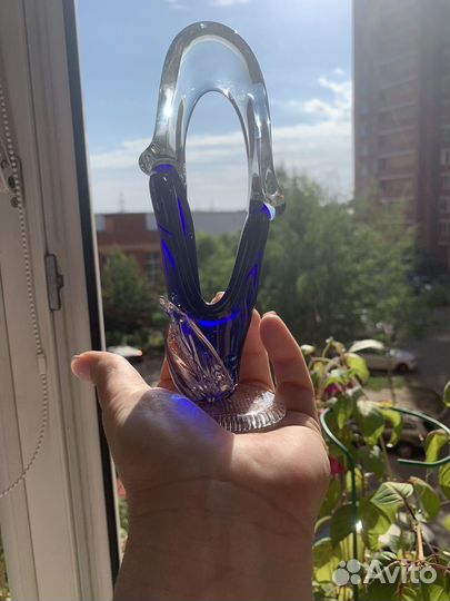 Ваза цветное гутное стекло