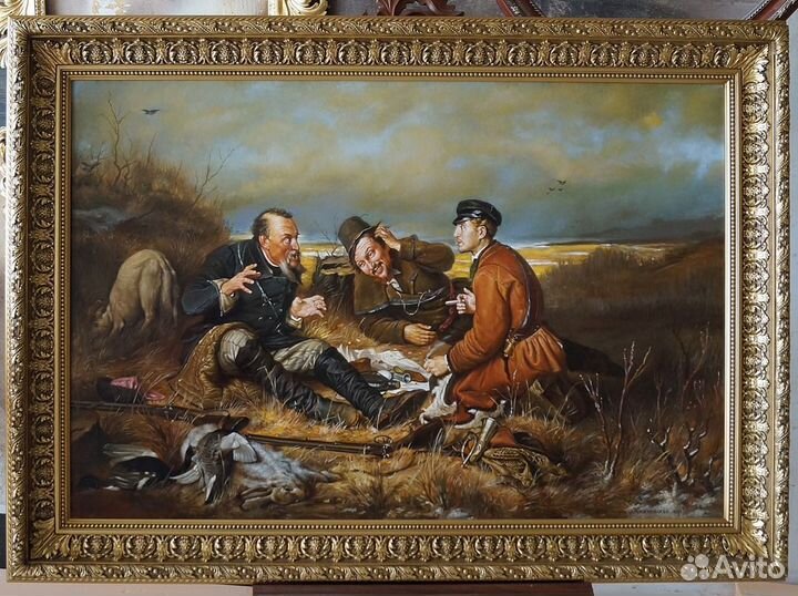 Перов «Охотники на привале» копия маслом на заказ