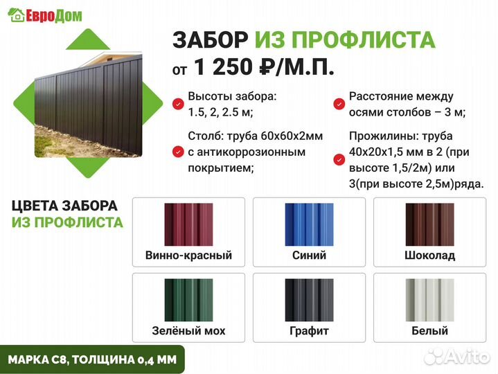 Забор под ключ