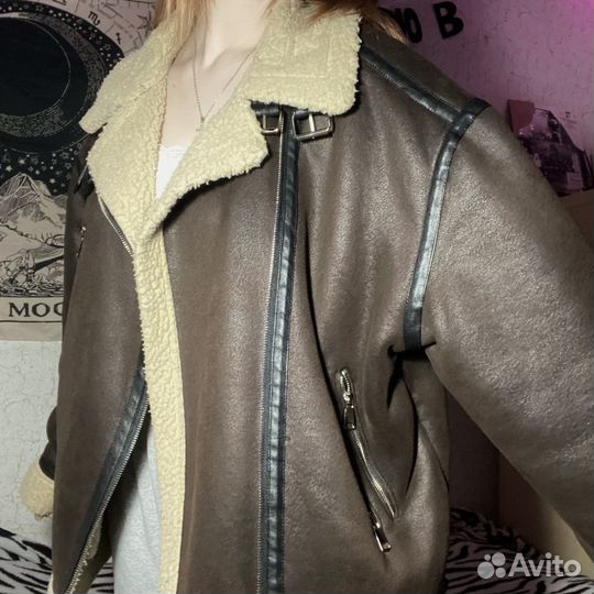 Дублёнка коричневая