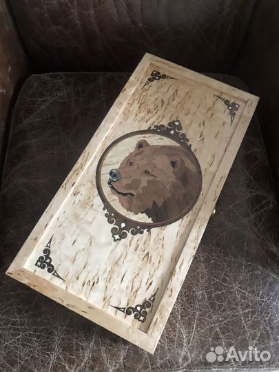 Нарды ручной работы Медведь