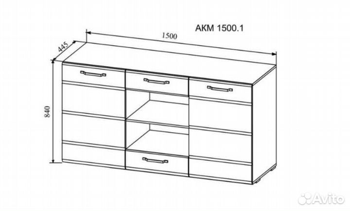 Тумба Асти 1500 белый глянец