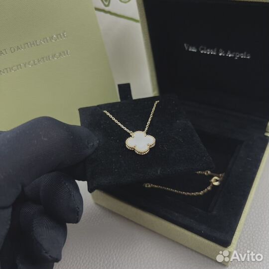 Van cleef подвеска клевер золотая