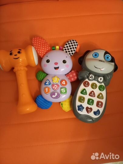 Телефон интерактивный, молоток пищалка