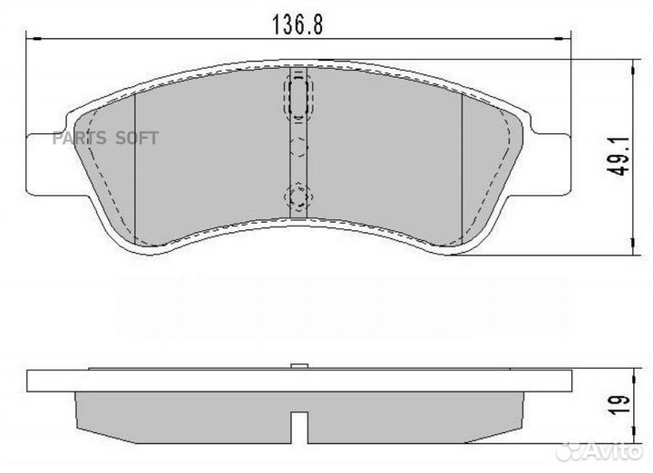 Barnett PG102 Комплект задних тормозных колодок, д