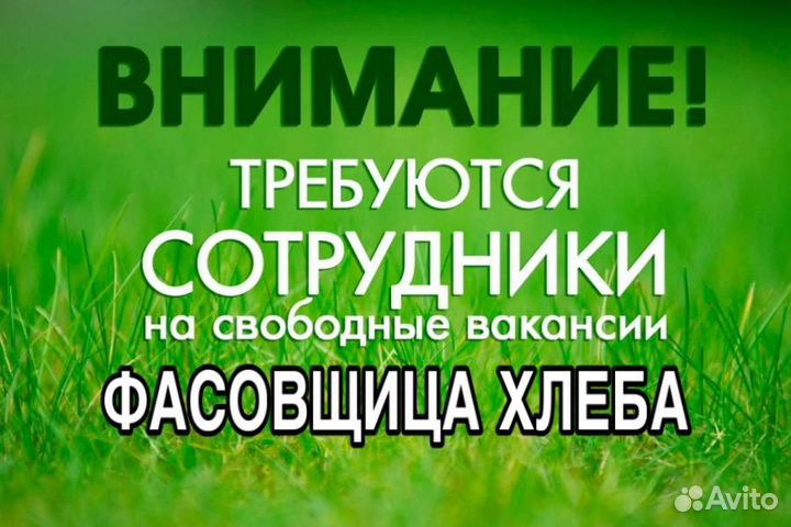 Фасовщик/фасовщица хлеба (оплата еженедельно)